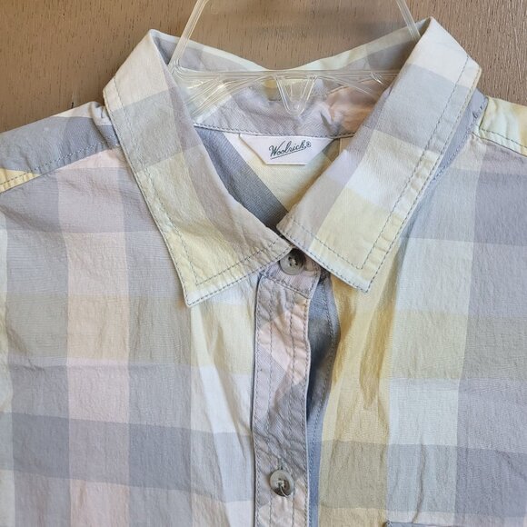 Woolrich Pastel Plaid Sleeveless Blouse Cotton/Spandex‎ Sz M - Picture 13 of 15
